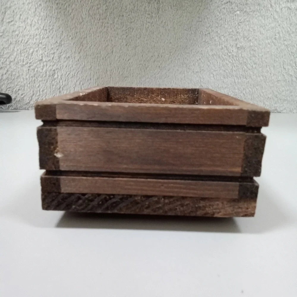 Rustic Wooden Soap Box Crate Footed Soap Dish Brown Farmhouse Bathroom Decor‎